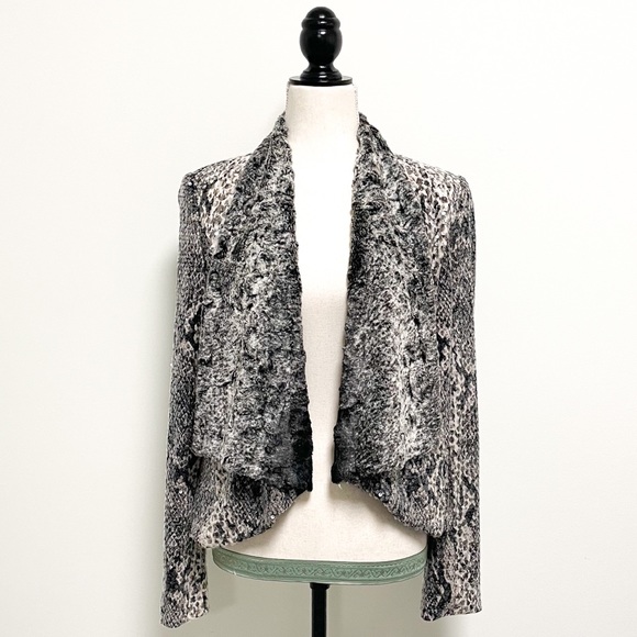 Alberto Makali Tops - Alberto Makali Faux Fur Snakeskin Sequin Waterfall